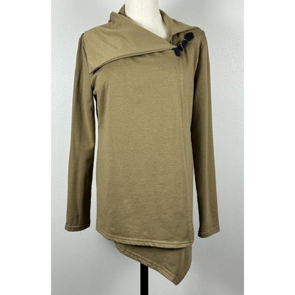 Lucky Womens Brown Wrap Buckle Strap Cardigan Blouse Long Sleeve Top Size XL - Picture 1 of 15